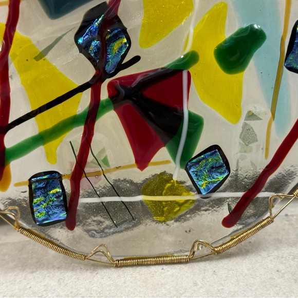 Fused glass art glass wall hanging window, sun catcher - Picture 4 of 9